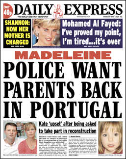 Daily Express front page